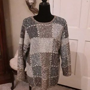 Tan/Brown Patchwork Sweater S/M